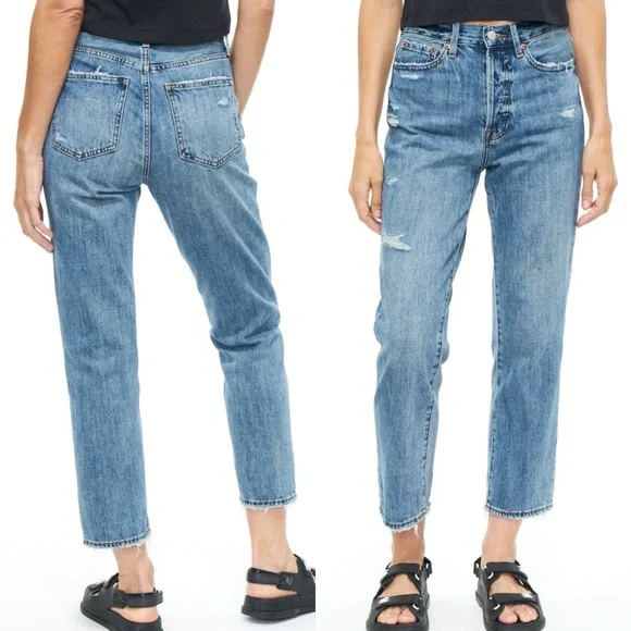Pistola Charlie High Rise Straight Leg Ankle Length Button Fly Denim Wom… - Picture 1 of 16